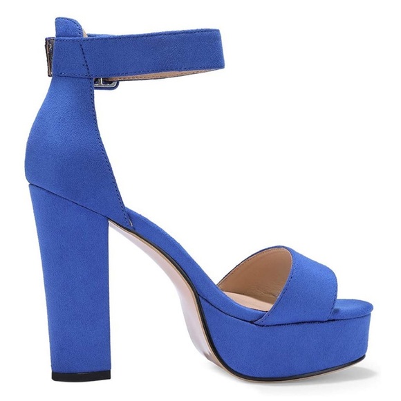 Shoes - 💙Royal Blue Suede Platform Heels💙